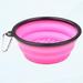 Portable travel pet bowl slow feeder foldable dog bowl foldable expandable cup and tray used for pet cat food and water feeding large size (pink)