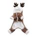 Warm Fleece Deer Pet Christmas Dog Pet Cat Funny Holiday Party Santa Dress Up Apparel For Cats And Small Dogs Christmas Print Pet Christmas Dress