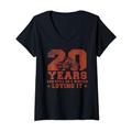 Damen 20 Years And Still On 2 Wheels Loving It 20. Geburtstag T-Shirt mit V-Ausschnitt