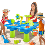 Shetinar Sand Water Table for Toddlers 4 in 1 Sand Table and Water Play Table Kids Table Activity Sensory Play Table Beach Sand Water Toy for Outdoor Backyard for Toddlers Age 2-4 Gift