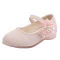 SXcggal Children Leather Single Shoes Fashion Pearl Big Flower Girl Small Leather Shoes Children Princess Shoes Small High Heeled Dance Shoes Casual Breathable Comfortable Little Kid Big Kid Sneakers