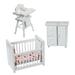 Furniture Playhouse Models Miniature Baby Nursery Bed Cabinet and Chair White Wooden Toddler