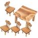 Retro Emulational Small Furniture Set Table Chair Mini Home Furnishing Decor Toys Traditional Chinese Furniture Ornaments