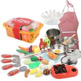 OWSOO Kitchenware set Set Toddlers Role Set Apron Kitchen Pan Spoon 42 Kitchen Set Kitchen Toy Pan Set Educational Set Spoon Children Apron Toddlers Kids Pcs Play Kitchen Educational WithHat