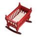 Simulation Cradle Home Decor Baby Gift Toys for Babies Wooden Bassinet Models Dollhouse Bed Adorable Mini Furniture Red