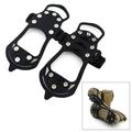Crampons Cleats Traction Snow Grips Anti 8 for Shoes and for Walking Hiking Fishing and Climbing ( Black )