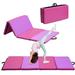 ZENOVA 3 x6 x2 Folding Exercise Mats Gymnastics Mat Aerobics Stretching Yoga Mat without Velcro Pink and Purple