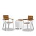 Inval 3-Pc Patio Outdoor Chat Set with Cooler Table by MQ White/Teak Brown