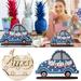 Wooden Cartoon Car Patriotic Table Decoration Signs Independence Day Table Centerpieces Sign Independence Day Table Topper For 4Th Of July Party Desk Decor