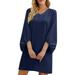 VBARHMQRT Female Long Dresses Womens Spring Autumn Casual Dress V Neck Dress No Pocket Puff Sleeve Dress Summer Dresses for Women 2024 Vacation Midi Long Sleeve Dresses