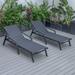 Afuera Living Patio Chaise Lounge Aluminum Black Arms Set of 2 Black