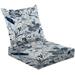 2-Piece Deep Seating Cushion Set seamless pattern floral flower blossom leaves doodle animal nature for Outdoor Chair Solid Rectangle Patio Cushion Set