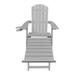 Alpine Corporation Light Gray Folding Adirondack Chair w/Cup Holder and Ottoman