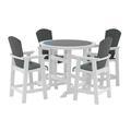 5 Pieces Modern Bar Table Set With 4 Tall Adirondack Chairs Outdoor High Top Table Set For Patio Garden Yard