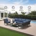 ATR ART to REAL 6 Piece Outdoor Sectional Furniture 6-Person Patio Conversation Sets Navy Blue