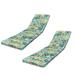 2 Pieces Lounge Chair Cushion Modern Chaise Replacement Furniture Seat Cushion With Straps and High-Density Foam Adjustable Patio Cushion for Outdoor Blue Flower