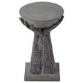 Jaxnfuro Outdoor Side Table 23 Hand-Shaped Concrete Side Table Outdoor Accent Table Patio Side Table for Outside Decorative Garden Stool