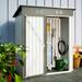 IVV Outdoor Storage Shed 5 x 3 FT Lockable Metal Garden Shed Steel Anti-Corrosion Storage House with Single Lockable Door for Backyard Outdoor Patio (White & Gray)