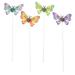 4 PCS Garden Wrought Iron Butterfly Butterflies Decor Lawn Decorations Outdoor Plants Stake Child