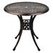 Jaxnfuro 31â€� Round Cast Aluminum Dining Table Outdoor Patio Bistro Dining Table Conversation Table with 2â€� Umbrella Hole