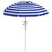 IVV Beach Umbrella for Sand Heavy Duty Wind Portable 5.7ft Beach Umbrella with Cup Holder & UV40+ UV Protection Outdoor Patio Umbrella with Carry Bag for Beach Patio Garden Outdoor Blue and White