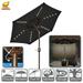 Strong Camel 6.5ft Outdoor Patio Umbrella LED Lighted Tilt Aluminum Garden Market Balcony Sunshade