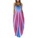 VBARHMQRT Female Casual Dresses for Women Winter Maxi Womens Casual Sleeveless Plus Size Loose Prints Cross Strap Long Maxi Dress with Pockets Easter Dress for Women Short Sleeve Dress Boots Women