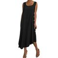 VBARHMQRT Female Casual Dresses for Women Winter Work Suitable Dress for Women Loose Sleeveless Dress Fashion Dress Party Dresses for Women 2024 Sexy Black Work Dresses for Women