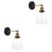 2 Pc Glass Wall Lamp American Country Single Head Ceiling Lights Back Yard