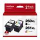 260XL and 261XL Ink Cartridges Combo Pack Replacement for Canon PG-260 XL CL-261 XL 260 261 Ink High Yield Work for Canon TS6400 TS6420 TS6420a TR7020 TR7020a TS5320 Printer (1 Black 1 Tri-Color)