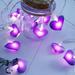 Aufmer LED Light Fabric Peach Heart String Light Girl Heart Room Decoration Lightâ�€2024 Upgrade