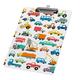 Hidove Acrylic Clipboard Cartoon Cars Collection Standard A4 Letter Size Clipboards with Silver Low Profile Clip Art Decorative Clipboard 12 x 8 inches