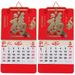 2 Count Calendars The Wall Calendar Hanging Calendar Lunar Calendar Delicate Monthly Calendar Home Supply Planning Monthly Calendar 2024 Year of The Dragon Wall Calendar Bronzing Paper Office