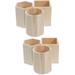 6 pcs Wood Pen Holder Pencil Holder Desk Pen Cup Makeup Brush Holder Office Supplies