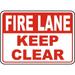 Traffic & Warehouse Signs - Fire Lane Keep Clear Sign - Weather Approved Aluminum Street Sign 0.04 Thickness - 10 X 7