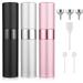 8ML Perfume Atomiser 3PCS Mini Refillable Travel Perfume Atomizer Portable Travel Perfume Atomiser Refillable for Travel Holiday Outdoor Activities and Night Out Perfume Dispenser (Black Silver Pink