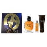 Emporio Armani Stronger With You 3-Pcs Gift Set For Men (3.4 Fl Oz Eau de Toilette Spray 0.5 Fl Oz Eau de Toilette Spray 2.5 Fl Oz Shower Gel)