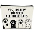 Hyang Yes I Really Do Need All These Cats Paw Funny Cute Kitty Kitten Makeup bag Cosmetic Bag Zipper Travel Toiletry Bag Best Gift Idea for Cat Lovers Teen Girls Birthday Christmass Gift