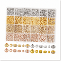 Premium 3820-Piece Gold Beads Set for Jewelry Making - Assorted Rhinestone Spacer Flat & Small Beads - Bracelet Jewelry Making Kit (Sliver Gold KC Gold Rose Gold)