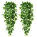 Taloye 2pcs Artificial Hanging Plants 3.6ft Fake Ivy Vine Fake Ivy Leaves for Wall Home Room Garden Wedding Garland Outside Decoration (No Baskets)