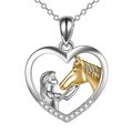 Quinlirra Easter Decor Home Decor Clearance Heart Necklace For Girls Sterling Horse Jewellery Horse Gifts For Women Necklace Mother s Day Gift Room Decor