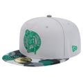 Men's New Era Gray Boston Celtics Active Color Camo Visor 59FIFTY Fitted Hat