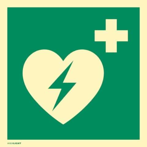 Schild Defibrillator AED, 148x148mm Image