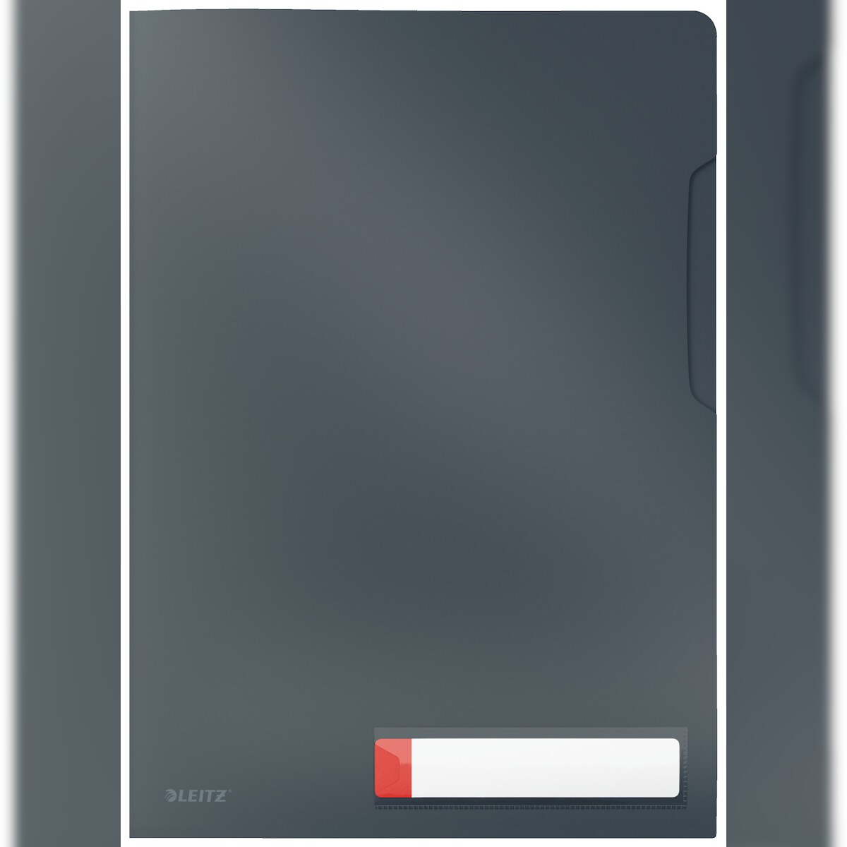 LEITZ Privacy Sichthülle Cosy, A4, oben und seitlich geöffnet, grau, mit Etikettenhalter, blickdichtes PP, 1 Packung = 3 Stück Image