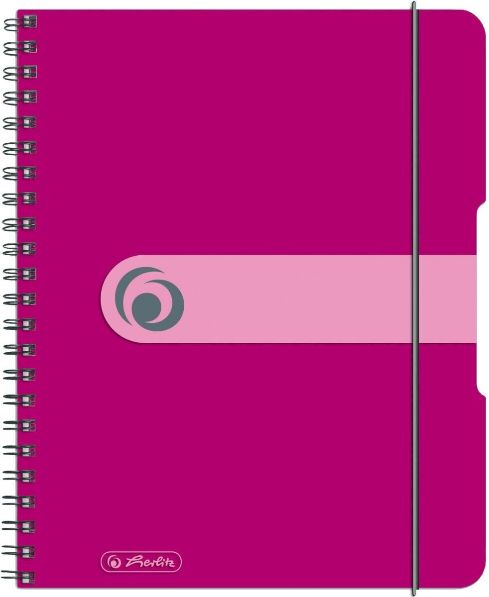 herlitz Spiralblock to go A5 80 Blatt kariert PP beere Image