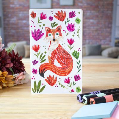 'Eco-Friendly Recycled Paper Notepad with Printed Fox Motif'