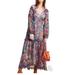 Anthropologie Dresses | Maeve By Anthropology Annabell Boho Tiered V Neck Long Sleeve Maxi Dress Size 2 | Color: Red | Size: 2