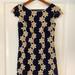 Lilly Pulitzer Dresses | Lilly Pulitzer Navy/Gold Metallic Crochet Floral Lace Dress - Size 00 | Color: Blue/Gold | Size: 00