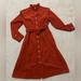 J. Crew Dresses | J. Crew Burnt Orange Baby Corduroy Shirt Dress Size 2 | Color: Orange | Size: 2