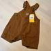 Carhartt One Pieces | Carhartt Shorts Overalls Nwt Size 3 Month | Color: Brown | Size: 3mb